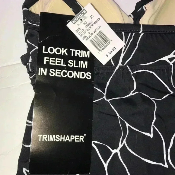 Trimshaper Floral Design Swim Top Size 6 ((A)) - Picture 5 of 8